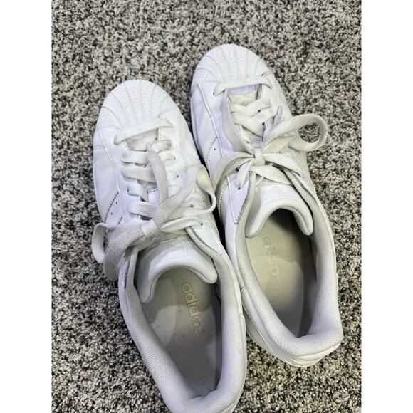 Adidas Superstar Clamshell Sneaker White/White, Men’s 11.5 Leather Athletic Shoe - Picture 5 of 11